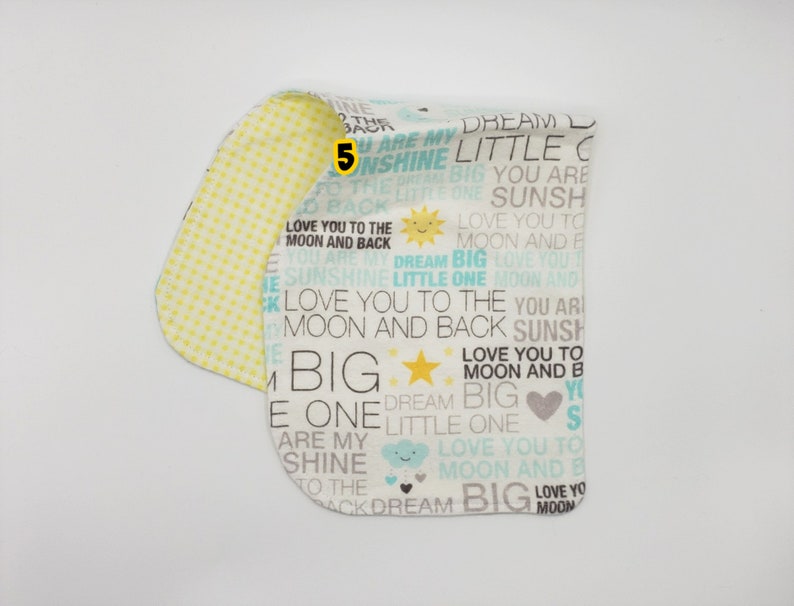 Dreams Burp Rag Feeding Helper Sleep Sunshine Cute Baby Sayings Flannel Reversible Two Layer Burppad Burp Cloth Spit-Up Catcher Moon