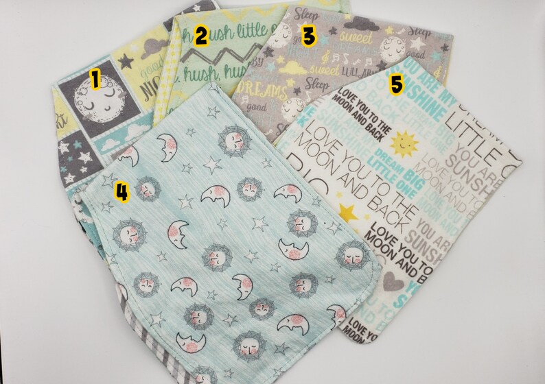 Dreams Burp Rag Feeding Helper Sleep Sunshine Cute Baby Sayings Flannel Reversible Two Layer Burppad Burp Cloth Spit-Up Catcher Moon