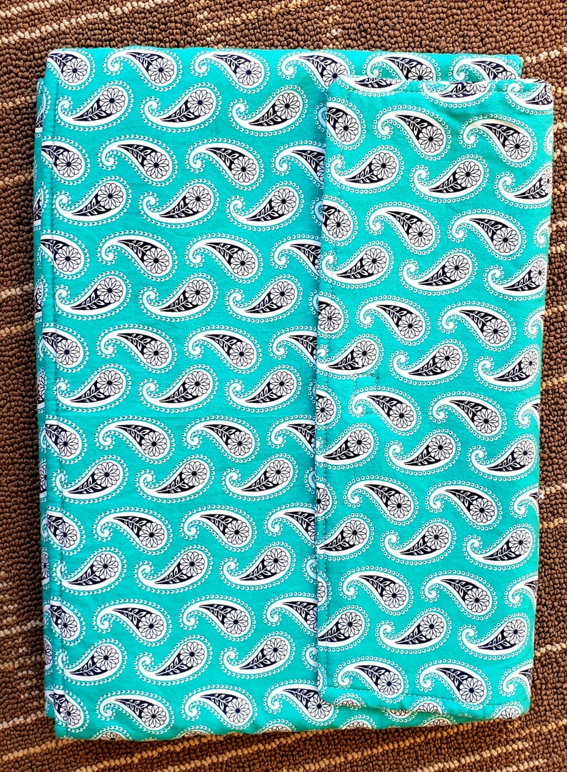 Paisley On Teal Restaurant High Chair Cover Changing Pad Image 0