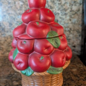 Vintage Apple Basket Cookie Jar 1964