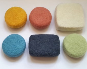 Wool Needle Felt Pincushion: Square, Dome, Tablet Shapes