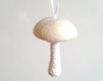 White Mushroom ornament Alice in Wonderland party cottagecore decor favor mushrooms home rainbow nursery decor waldorf toy Birthday party