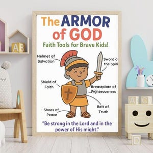 Armor of God Instant Download Printable for Kids | Ephesians 6 Activity Pack | Bible Lesson + Coloring + Crossword Pages