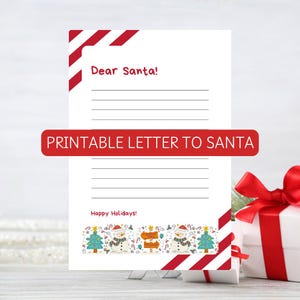 Kinder Lieber Weihnachtsmann Wunschliste Brief | Magisches Weihnachtsfeiertags-Andenken | Brief an Santa Instant Download druckbar