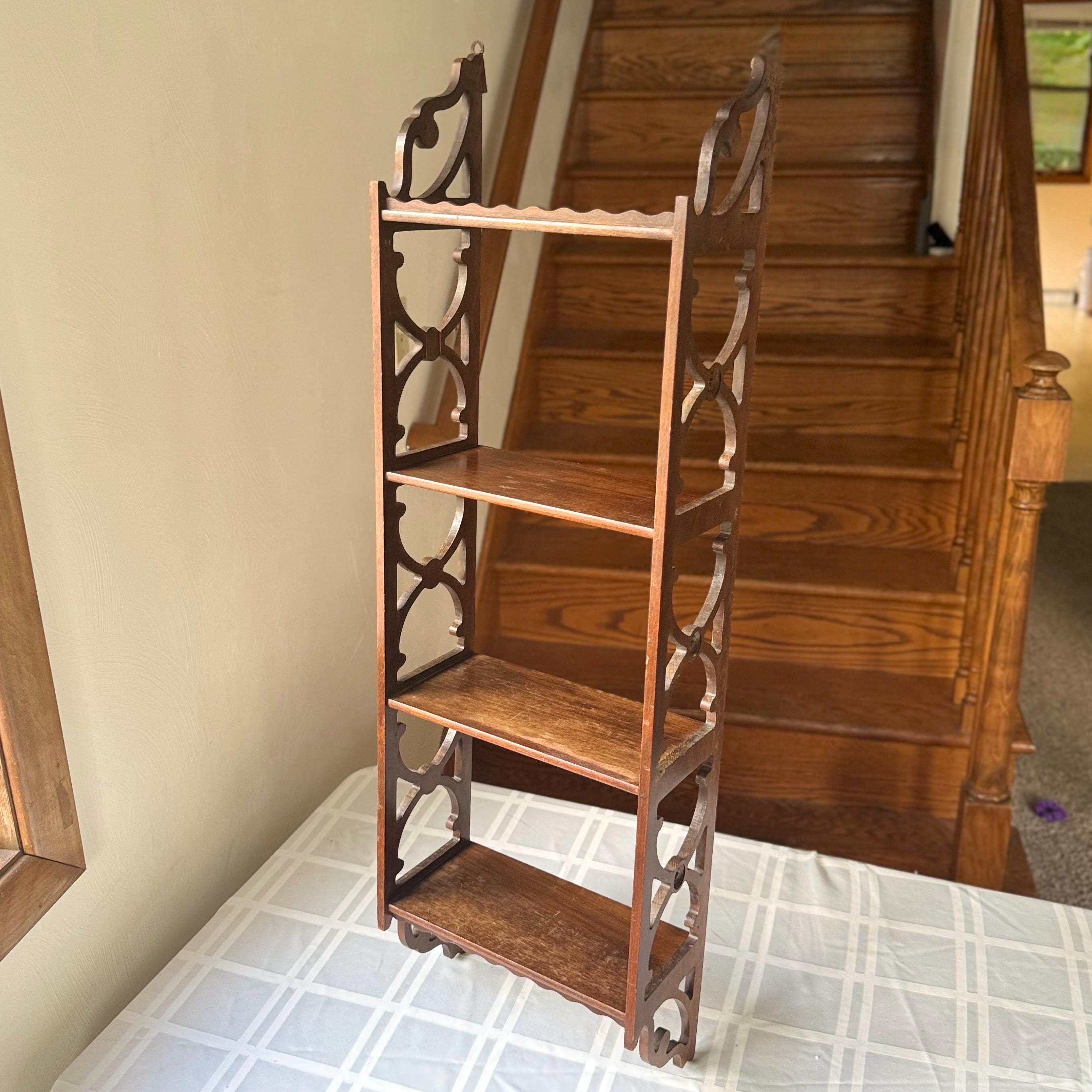 Vintage Chippendale Style Wall Shelf Antique Bookcase Vintage Home Decor