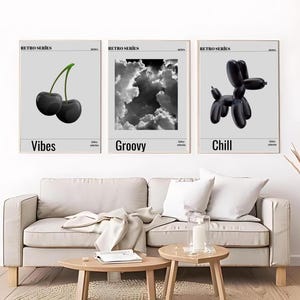 Trendy zwarte strikken muurkunst set van 3, preppy poster, decor college appartement, aquarel strikken print, coquette room decor, girly muurkunst,