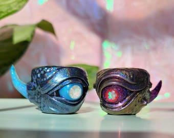 Micro Monster Planter- Resin Inlayed Holographic Miniature Pot