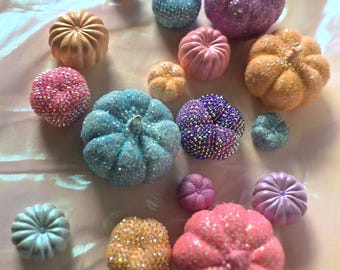 Pastel Pumpkin Decor Set- Glam Halloween Decor