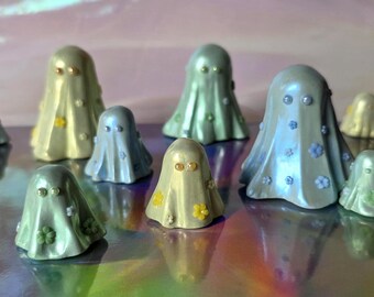 Mini Pastel Halloween Floral Ghost Set- Spooky Cute Decor