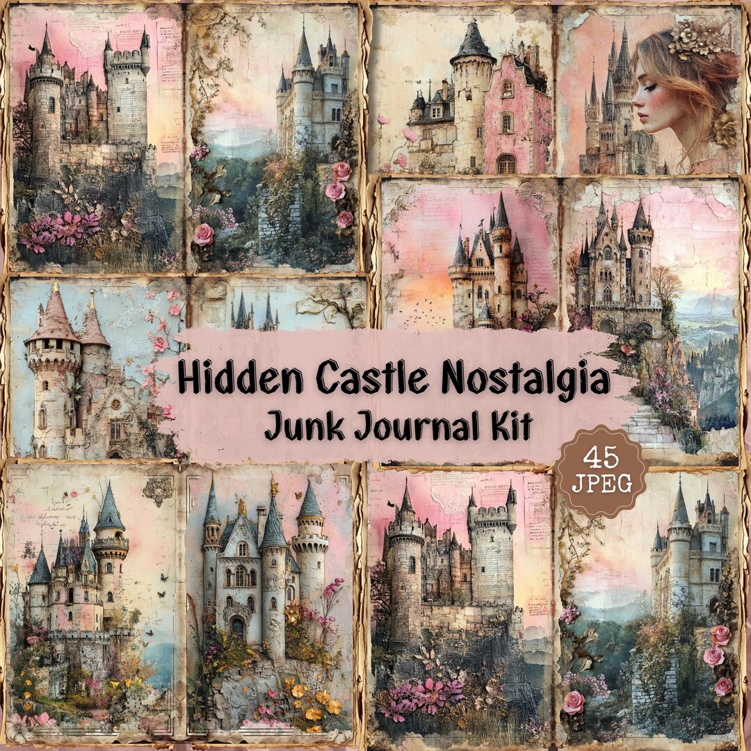 Vintage Fairy Tale Junk Journal Kit: Shabby Chic Castle Ephemera ...