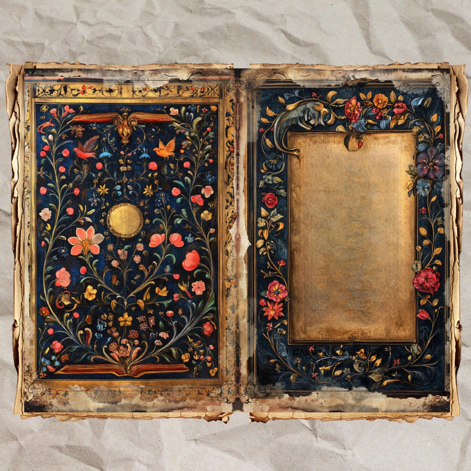 Mystic Codex Illuminated Journal Pages: Medieval Ephemera (digital ...