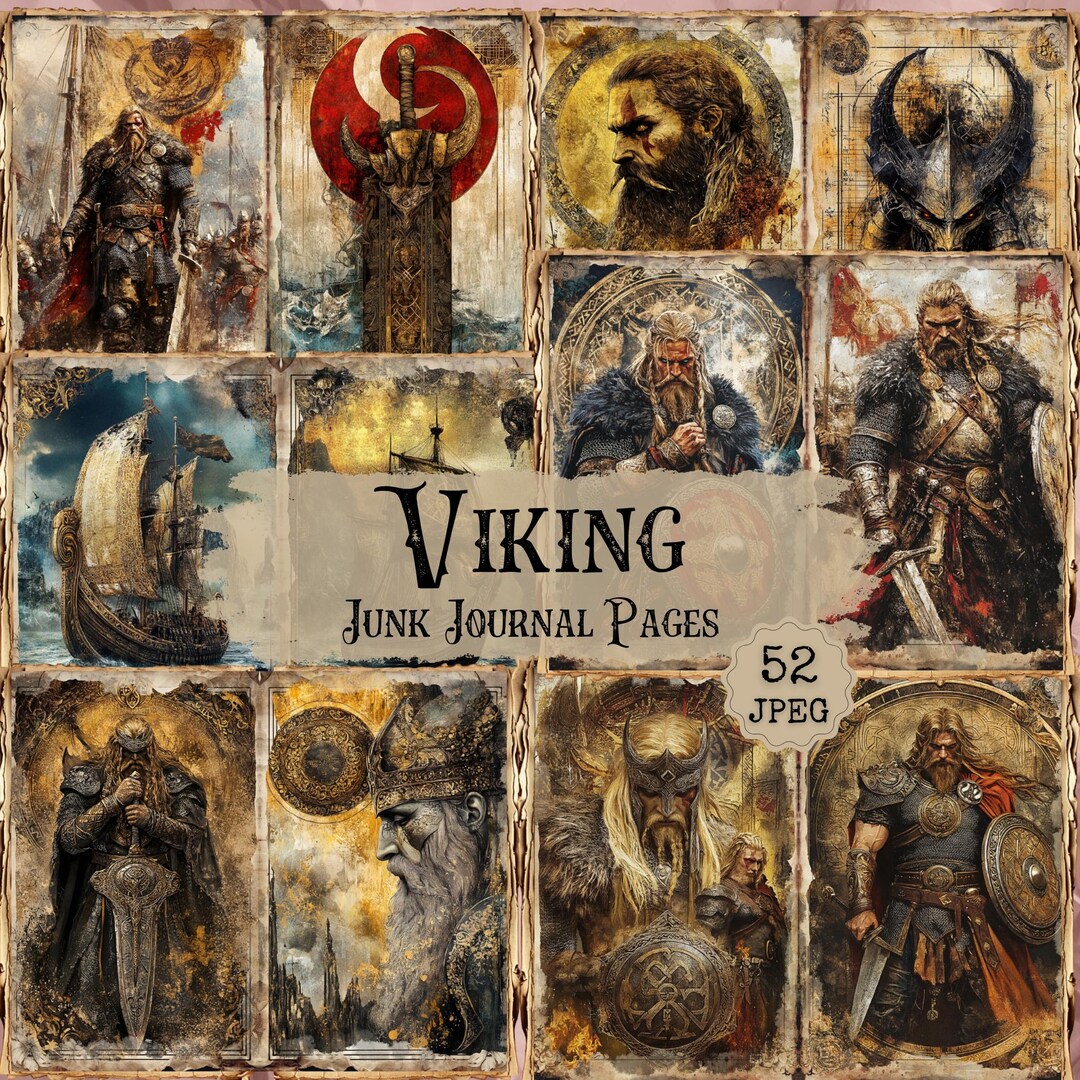 Viking Junk Journal Printable Pages | Vintage Nordic Themed Kit | Shabby Chic Paper Collage Sheets Ephemera Scrapbooking | 52 JPEG. - Etsy Canada