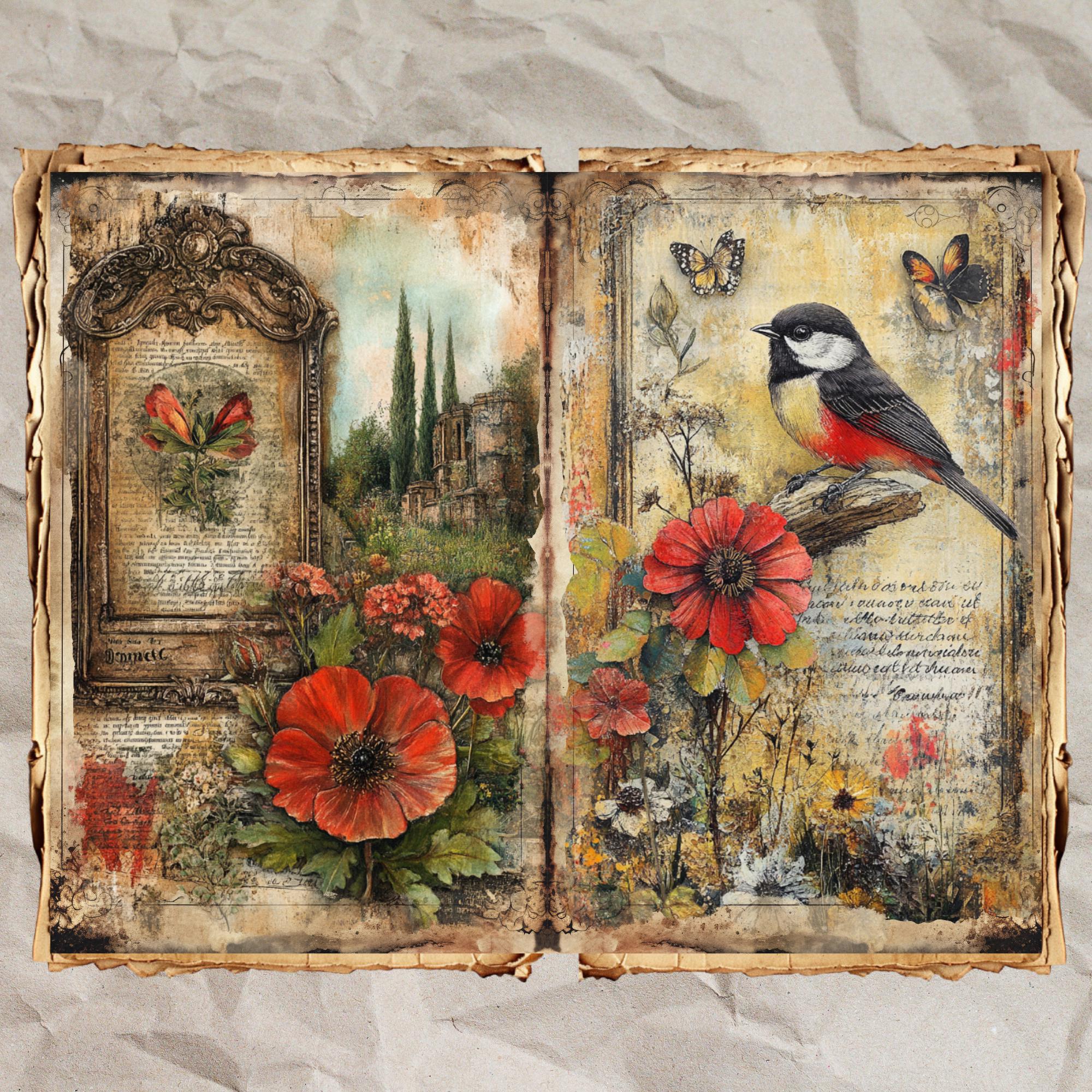 Victorian Garden Junk Journal Kit: Shabby Chic Ephemera (digital ...