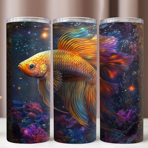 Betta Fish Tumbler Wrap: 20-Oz Skinny Tumbler Sublimation (Digital Download)