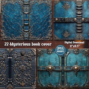 Vintage Book Cover Pages: Shabby Chic Green Journal Kit (Digital Download)