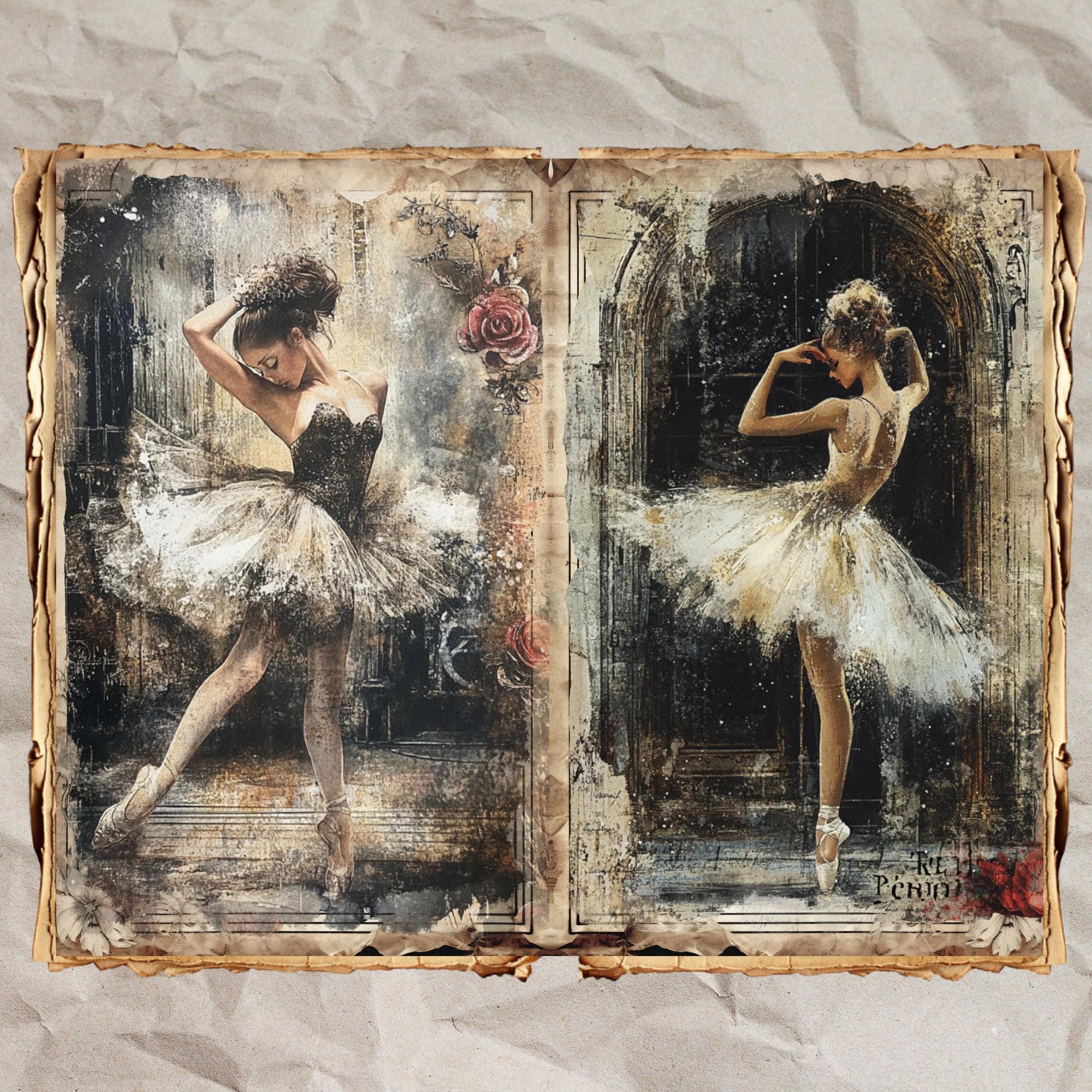 Dancing Ballerina Junk Journal Printable Pages | Vintage Dance Ballet ...