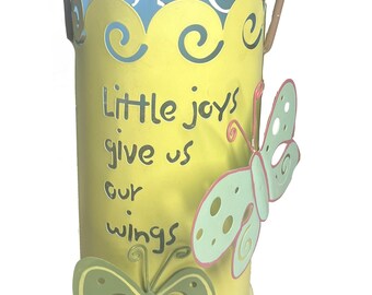 Little Joys Give Us Our Wings - Candle Holder for Garden or Home Decor