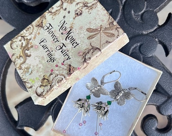 Butterfly Earrings - Flower Fairy earrings by NoMonet (silver)