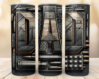 Dad Ammo Tumbler – 20oz Tactical Bullet Design Travel Mug