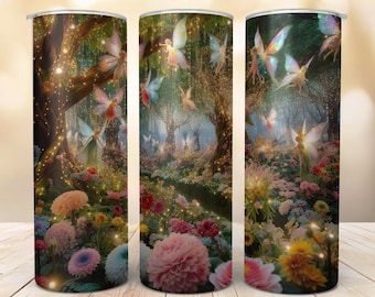 Fairy Garden Tumbler: Whimsical Cottagecore Drinkware