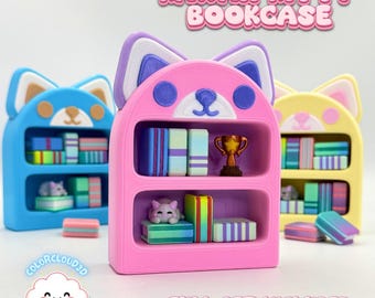 Półka na książki Kawaii Kitty + Śpiący Kotek i Puchar Gwiazda [Pliki cyfrowe]