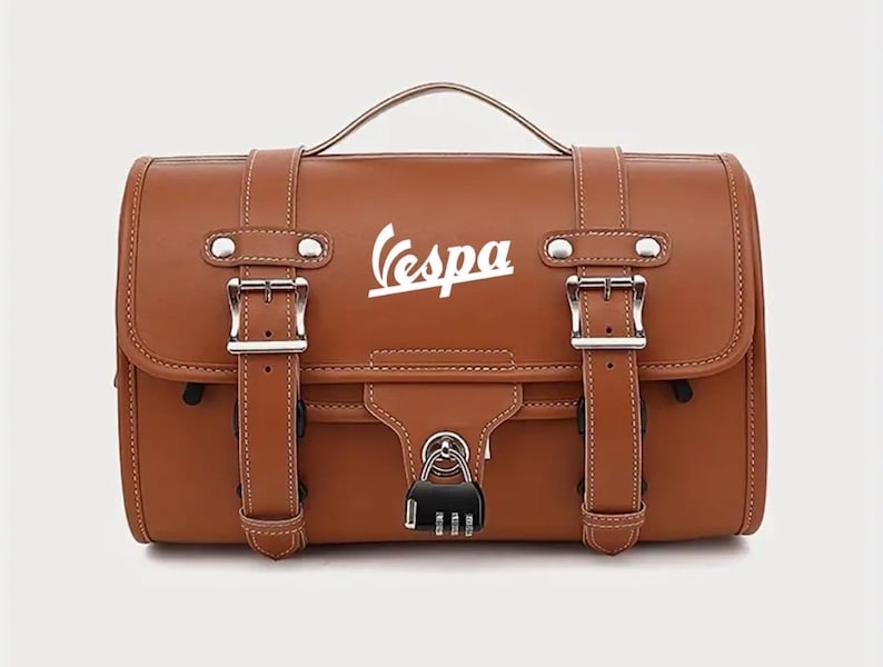 Vespa Rear Rack Bag | PU Leather Scooter Luggage, Retro Style