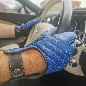 Men's Italian Leather Driving Gloves: Classic Scooter Racing Gloves