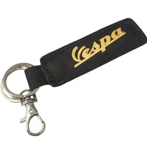 Handmade Vespa Italian Leather Keychain: Scooter Keyring, Made in Italy