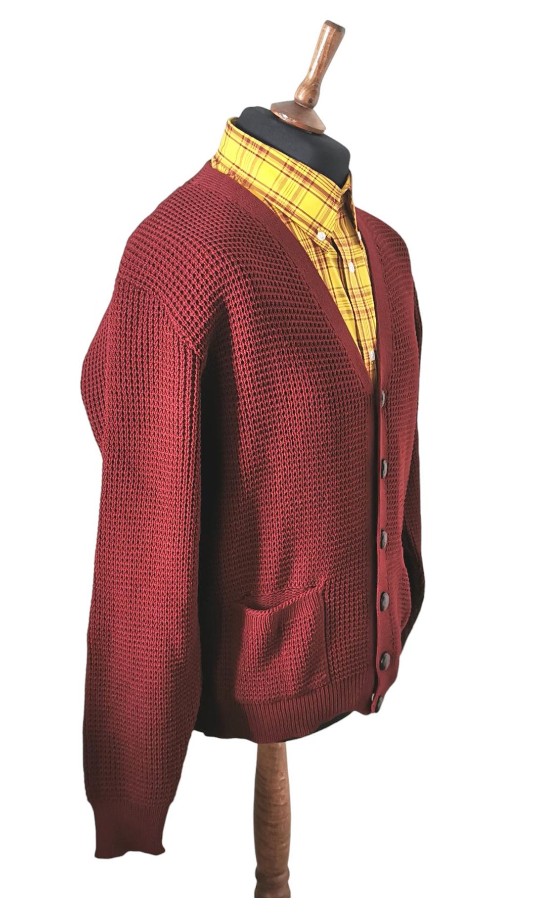 Classic 80's Style Waffle Cardigan Ska Skinhead Soft Football