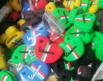 Vespa Scooter Key Cover: Italian Flag Silicone Protective Case