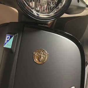 Emblème de guêpe Vespa : badge 3D en aluminium, décalcomanie argentée pour scooter