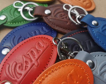 Oval Handmade Vespa Italian Leather Key chain, Keyring, Made in Italy 12 - Colours PX GS150 GTS Super 125, GTS 300,