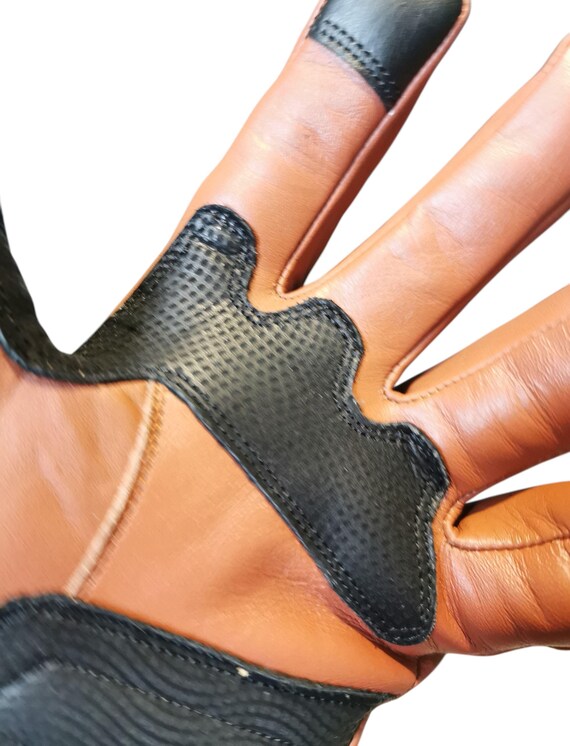 Italian Leather Lambretta Scooter Gloves: Hard Knuckle, Windproof