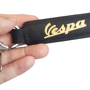 Handmade Vespa Italian Leather Keychain: Scooter Keyring, Made in Italy