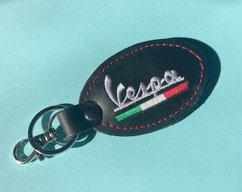 Porte-clés ovale fait main en cuir italien Vespa, porte-clés, fabriqué en Italie Piaggio PX GS150 GTS Super 125, GTS 300,