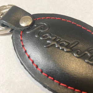 Handmade Italian Leather Keychain: Royal Alloy Scooter Keyring