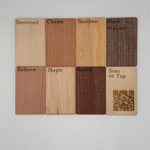 NFC Business Cards Essential | Stammy Logo + QR Code | Affordable Contactless Networking | Laser Engraved | High Quality Wood