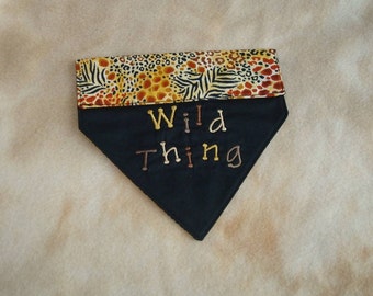 Embroidered Dog Bandana in a Fido Fun Wild Thing Animal Print - Small