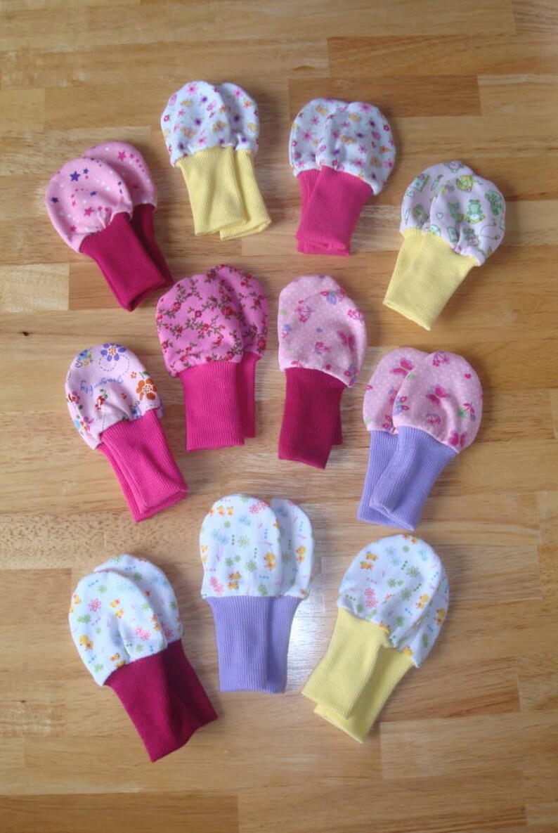 Newborn Mittens for Girls in Various Prints One Pair image 3