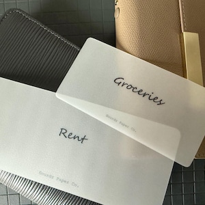 Minimalist Custom Cash Envelope Insert Vellum A6 or A7