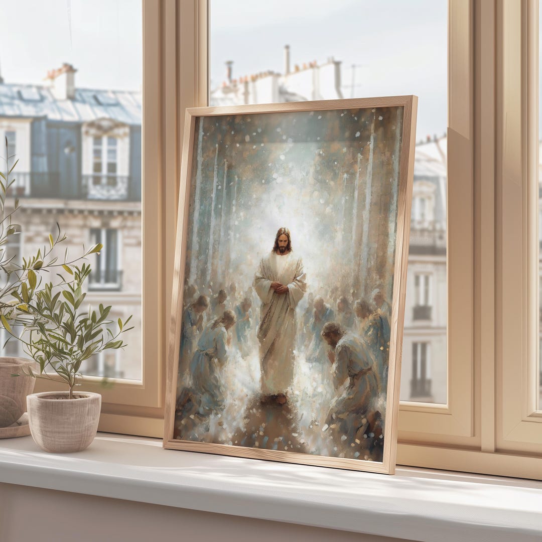 Jesus in Heavenly Light Wall Art, Christian Canvas Print, Faith Home ...