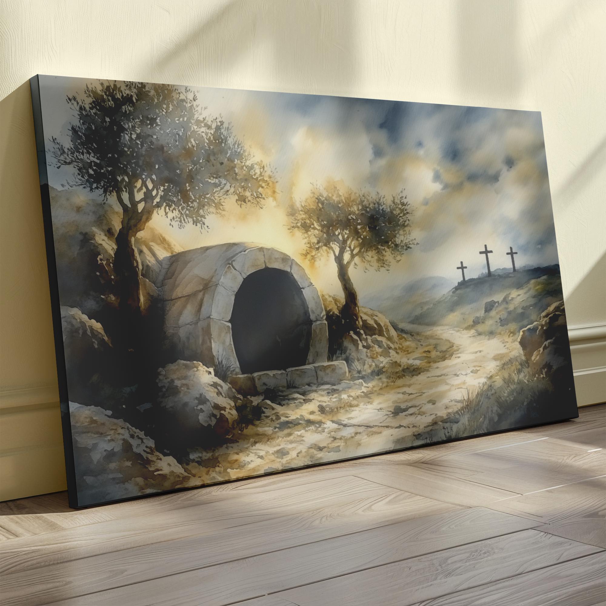 Jesus Empty Tomb Wall Art, Resurrection Morning Christian Print, Easter ...
