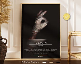 Poster di Drake / Poster di ICEMAN / Stampe di poster di album / Poster per decorazione murale / Copertina dell'album / Poster di musica rap
