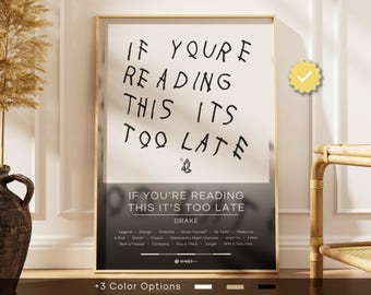 Poster di Drake / Poster di If You're Reading This It's Too Late / Stampe di poster di album / Poster decorativi da parete / Copertina di album / Poster di musica rap