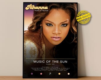 Poster di Rihanna / Poster di Music Of The Sun / Stampe di poster di album / Poster per decorazione murale / Copertina dell'album / Poster di musica pop