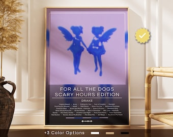 Poster di Drake / Poster "For All The Dogs Scary Hours Edition" / Stampe di poster per album / Poster decorativi per pareti / Copertina dell'album / Poster di musica rap