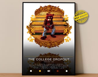Poster di Kanye West / Poster di The College Dropout / Stampe di poster di album / Poster per decorazione murale / Copertina dell'album / Poster di musica rap