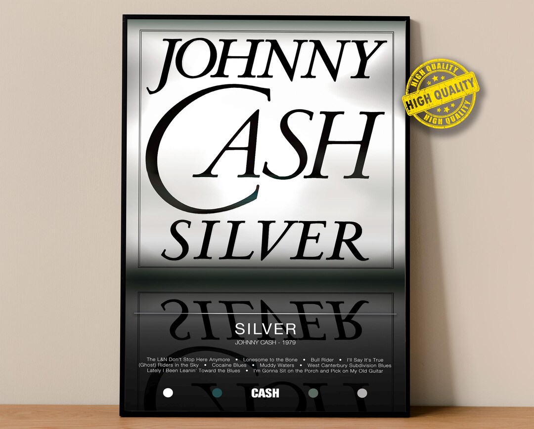 Johnny Cash Poster | Silver Poster | Album Poster Prints | Wall Decor ...