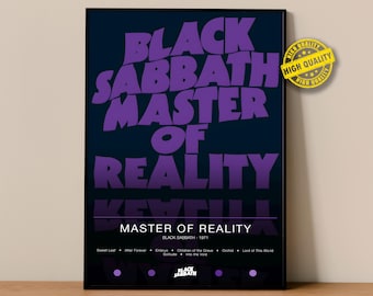Black Sabbath Poster | Meister der Wirklichkeit Poster | Album Poster Drucke | Wanddekor Poster | Album-Cover | Metal Musik Poster