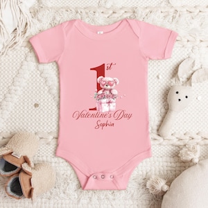 Personalized Valentine&#39;s Day Baby Bodysuit,   Girl Valentine&#39;s Day Baby Bodysuit, My First Valentine&#39;s Day Outfit,